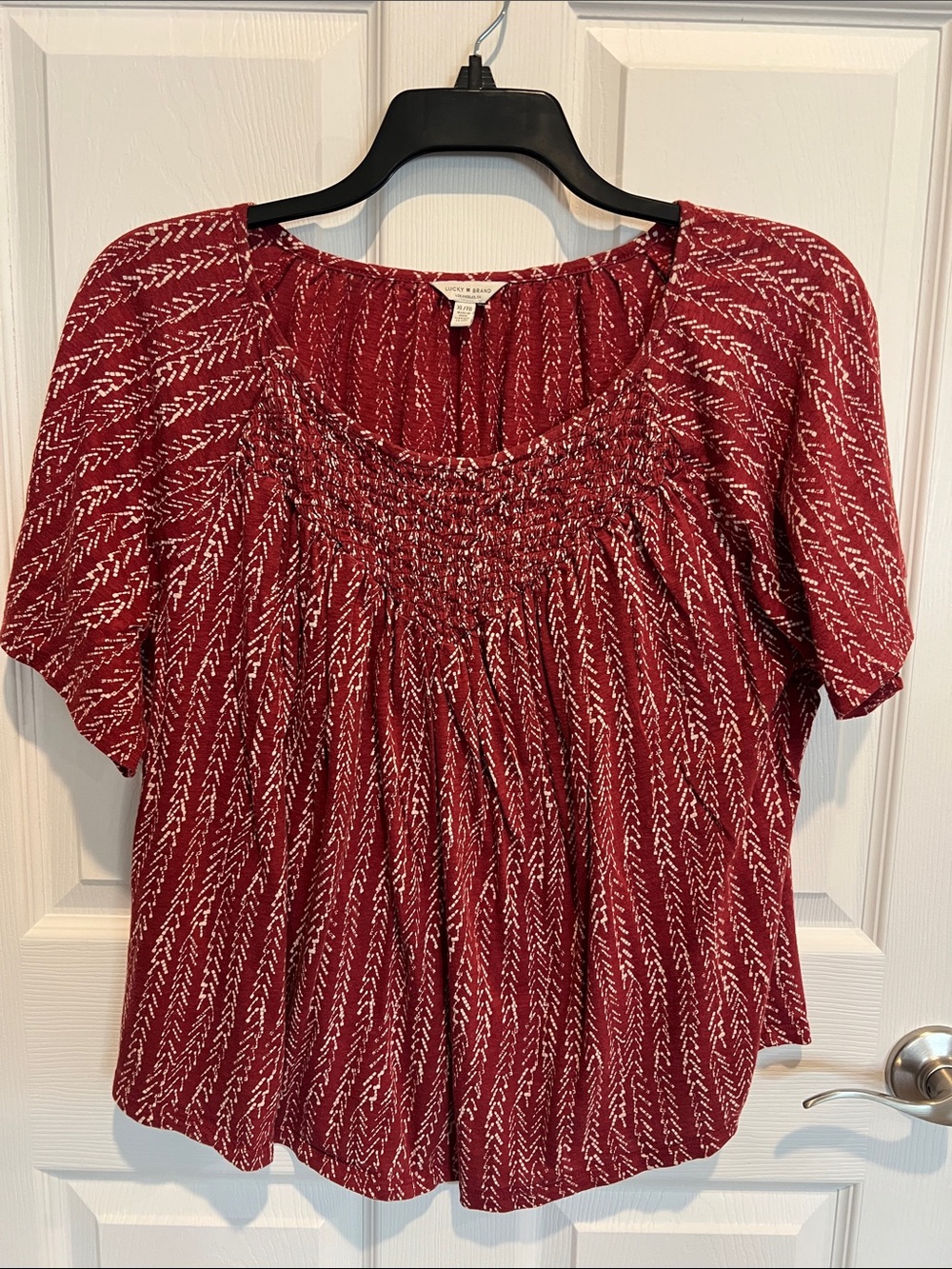 Lucky Brand Red & White Blouse
